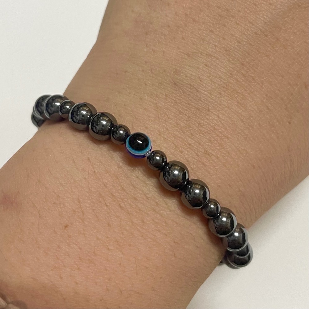 希臘帶回-美杜莎之眼串太赫茲石 手鍊 採用韓國彈性線耐用-細節圖6
