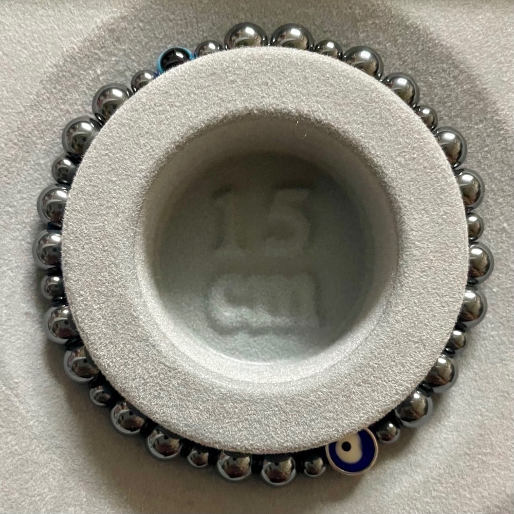 希臘帶回-美杜莎之眼串太赫茲石 手鍊 採用韓國彈性線耐用-細節圖7