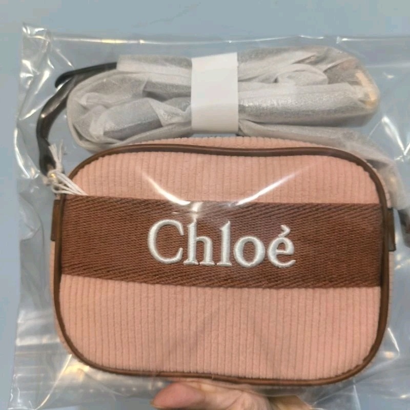 全新正品 Chloe經典LOGO帆布相機包 兩用相機包 側背包 肩背包 粉紅色包包 寇依 EV精品代購-細節圖3