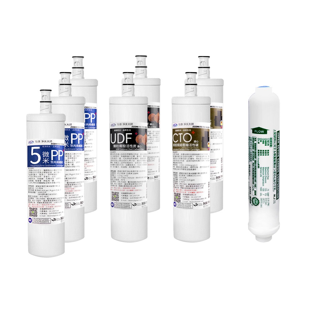 【怡康淨水】大流量暢飲直出RO淨水器 一年份替換濾心 8支組《不含安裝》-細節圖2