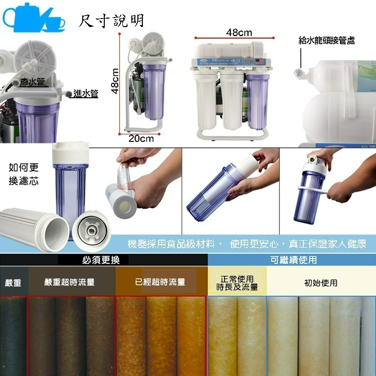 怡康 麥飯石六道 櫥下型 RO淨水機 濾水器(龍頭選配加購)-RO630《不含安裝》-細節圖3