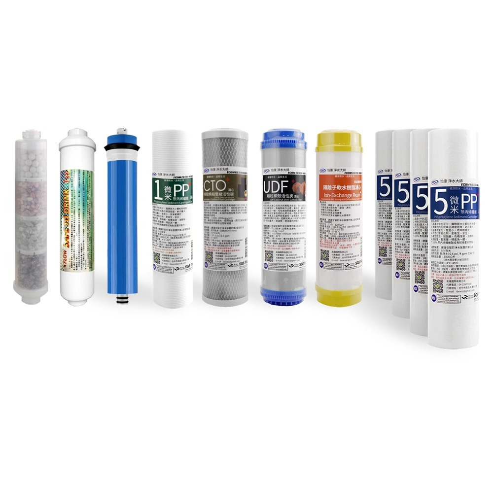 怡康 10吋標準第1-6道 銀添活性碳11支組《不含安裝》-細節圖2