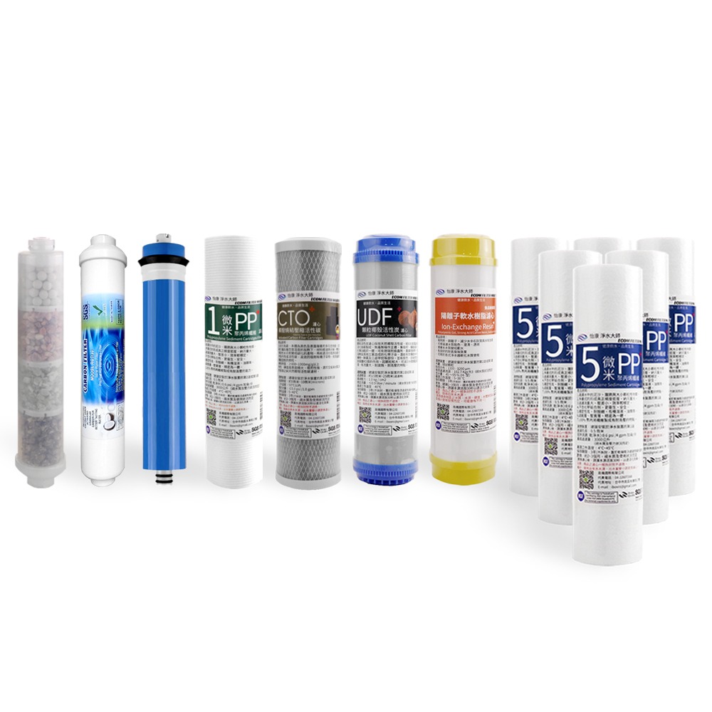 怡康 10吋標準第1-6道除氯過濾型+能量礦石 13支組《不含安裝》-細節圖2