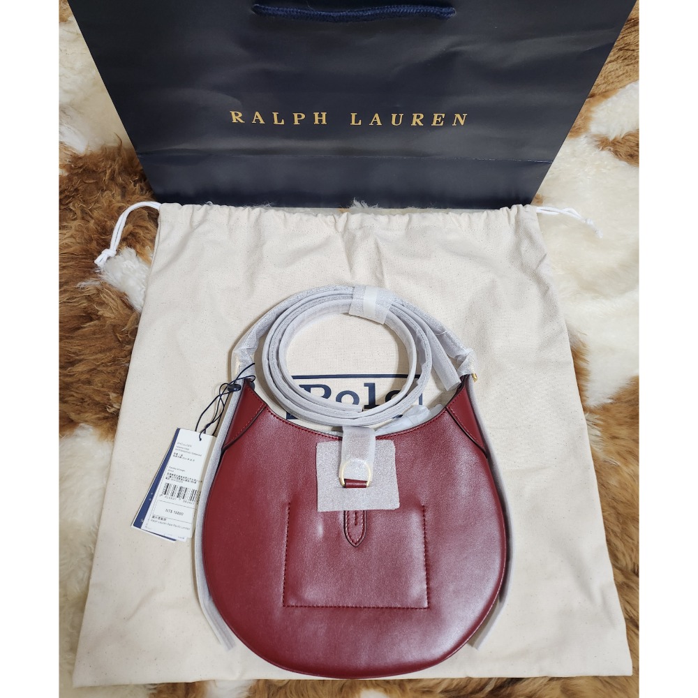 全新 台灣專櫃品 Polo Ralph Lauren Polo ID 酒紅色 皮革小型肩背包/斜背包 兩用-細節圖2