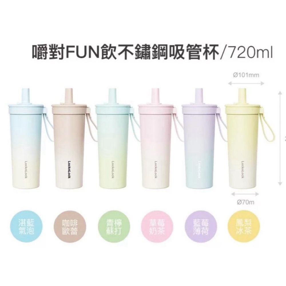 贈吸管刷 樂扣樂扣-嚼對fun飲不鏽鋼吸管杯720ml-細節圖2
