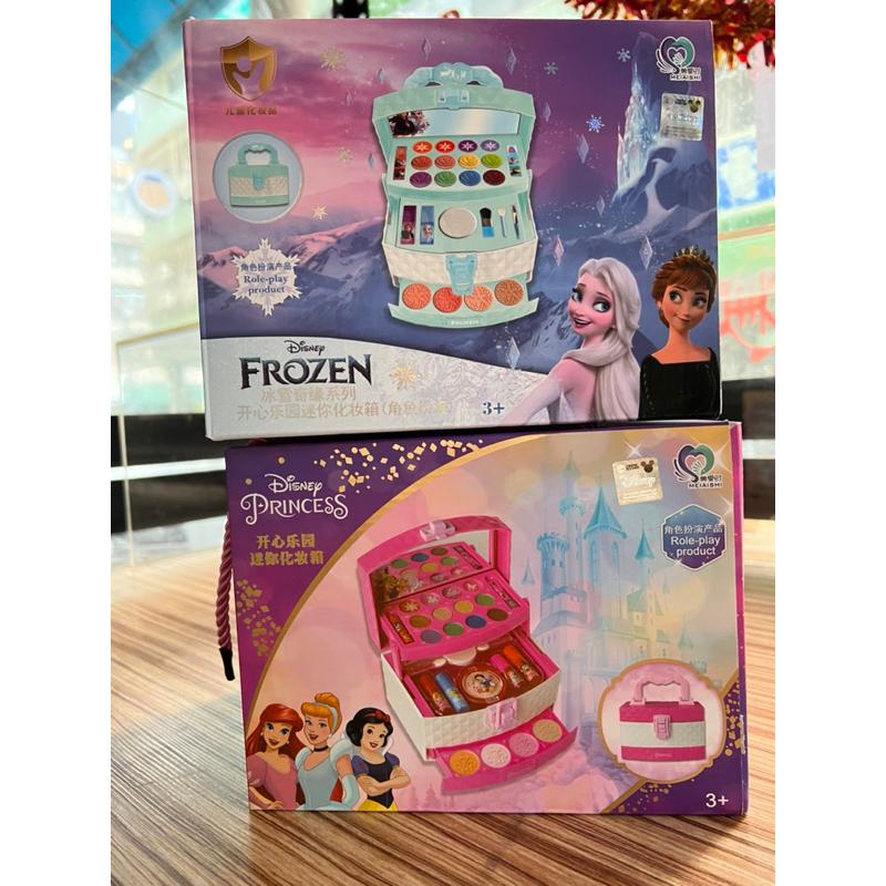 台灣現貨 迪士尼正版 化妝箱 ！豐富配件 兒童指甲油安全無毒 兒童化妝 兒童彩妝 冰雪奇緣化妝箱送立體貼紙公主化妝-細節圖8