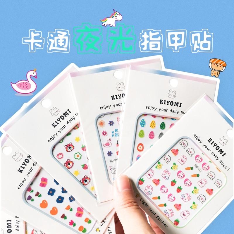 兒童夜光指甲貼 發光指甲貼 LGKAR 卡通夜光3D指甲貼 可愛公主冰雪維尼發光指甲貼 寶寶指甲貼紙 兒童女孩美甲貼紙-細節圖4