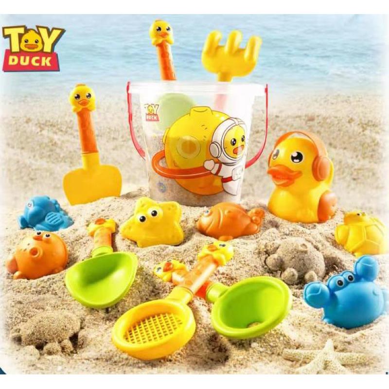 14件套 小鴨戲水玩沙工具沙灘桶 兒童挖砂玩具 海報沙灘-細節圖5