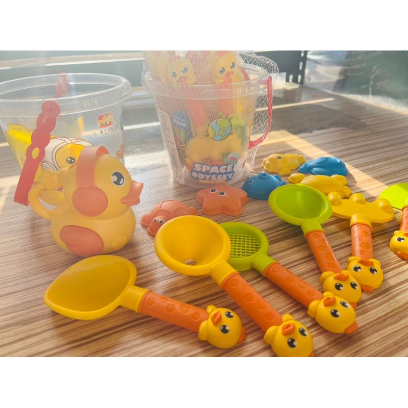 14件套 小鴨戲水玩沙工具沙灘桶 兒童挖砂玩具 海報沙灘-細節圖9