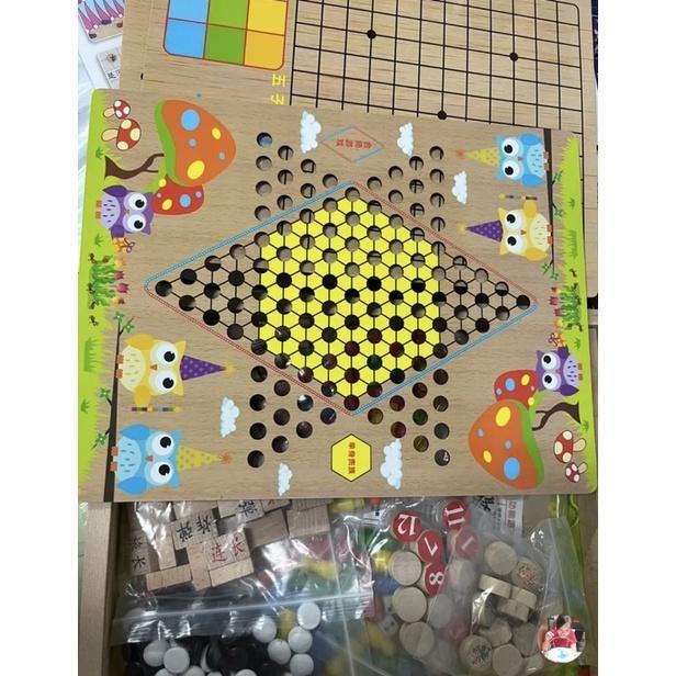 現貨/木質收納桌遊㊙️19合1益智遊戲棋組 兒童桌遊 木質收納桌面遊戲-細節圖3