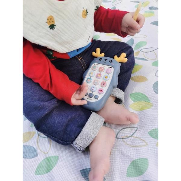 寶寶玩具 可咬牙膠 【現貨】早教可咬牙膠雙語寶寶手機玩具 小鹿音樂手機 鹿角手機 兒童手機故事機聲光玩具安撫玩具-細節圖4