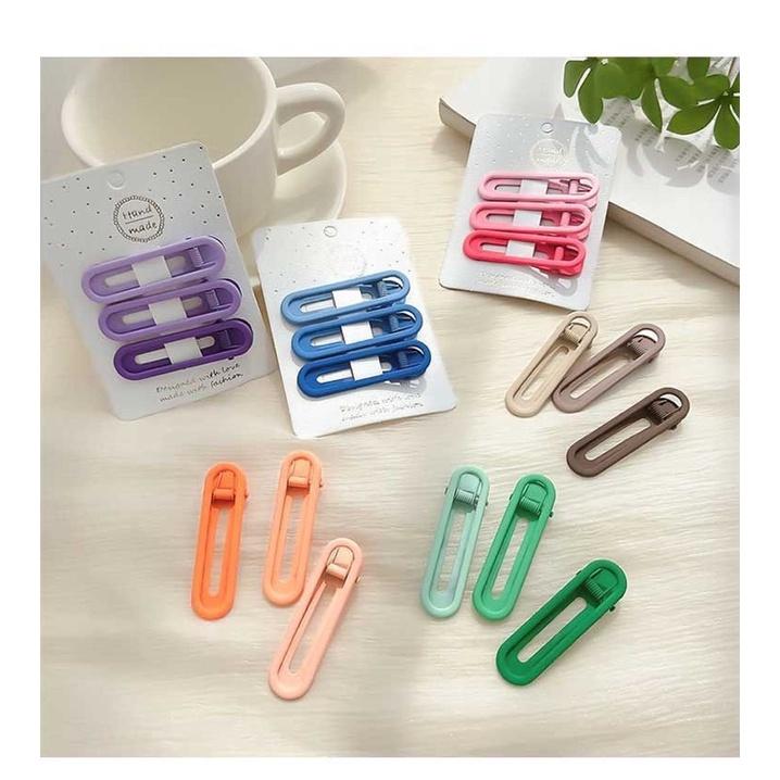 三入一卡～糖果色側邊髮夾！夏季網紅夾子頭飾 彩色髮卡劉海一字夾邊夾鴨嘴夾-細節圖4