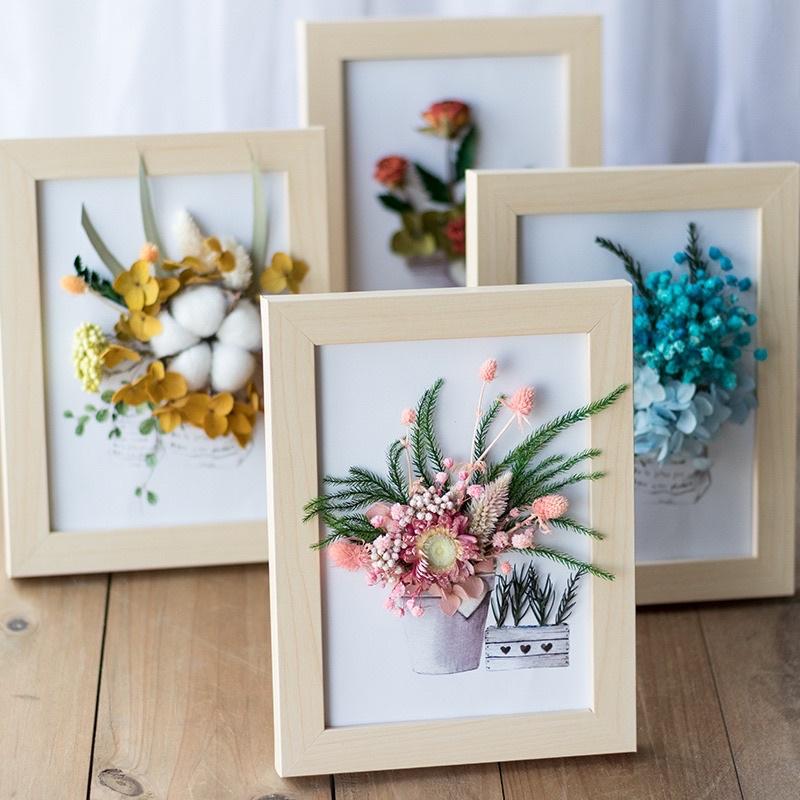 🌹電子發票-永生花+木質相框Diy +底圖｜超值優惠-花材包 乾燥花相框 插花手工教師節禮物 母親節禮物兒童手工課相匡-細節圖3