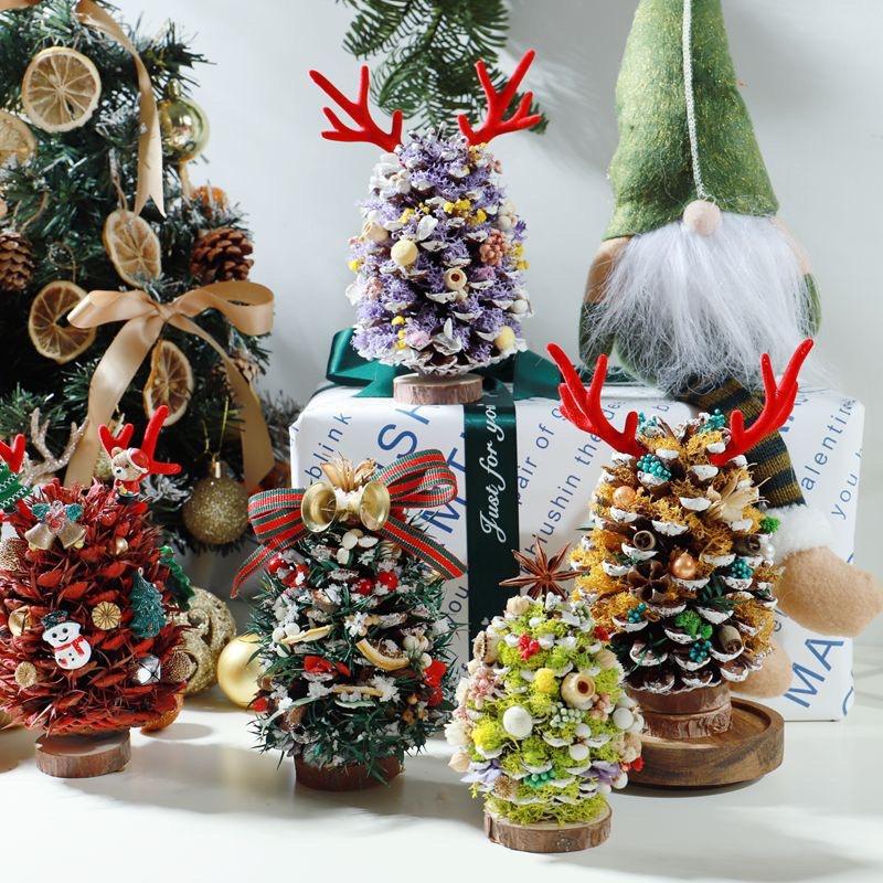 台灣預購🌟聖誕松果樹diy 走心手禮物～手工DIY乾花材料包 乾燥花 永生花 聖誕樹Diy材料包-細節圖2