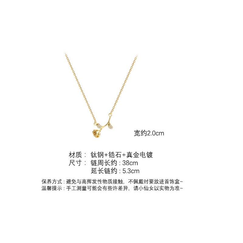 小王子玫瑰項鍊~韓版 玫瑰花頸鍊 鎖骨鍊 氣質玫瑰項鍊 情人節禮物 小王子項鍊-細節圖3