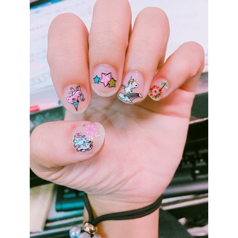 閃閃發亮金蔥兒童親子指甲貼片兒童寶寶卡通指甲貼紙 兒童指甲貼-細節圖2