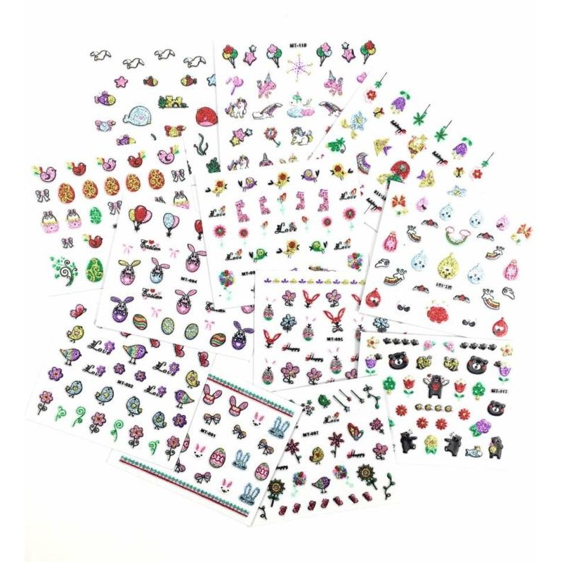 閃閃發亮金蔥兒童親子指甲貼片兒童寶寶卡通指甲貼紙 兒童指甲貼-細節圖4