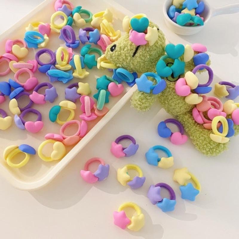 （10入價錢）韓國高訂！寶寶髮繩 女童 手指圈髮繩 彈力髮繩 冰淇淋色 可愛超萌頭飾 兒童皮筋 不咬髮好綁髮圈-細節圖4