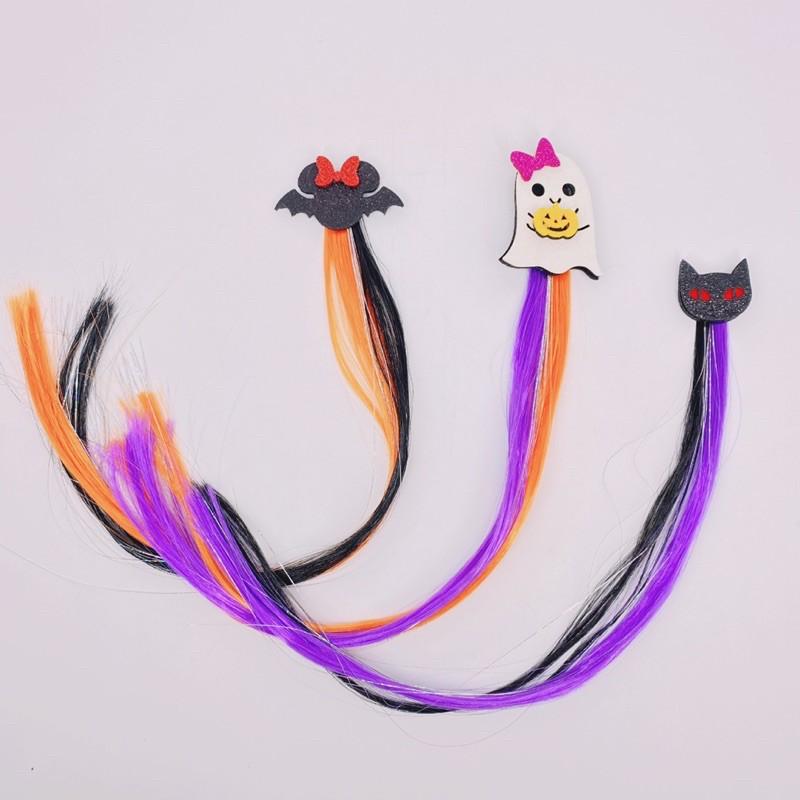 假髮 兒童假髮 萬聖節假髮 萬聖節假髮夾 蝙蝠南瓜節日派對裝扮 舞會裝扮 南瓜髮品-細節圖8