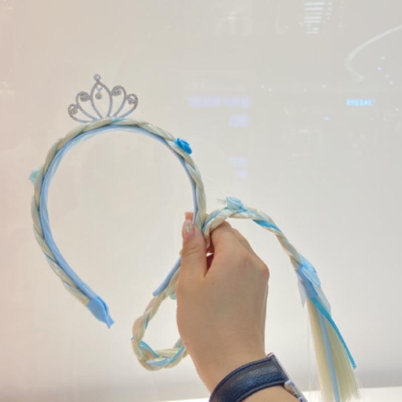 冰雪髮箍 冰雪假髮發箍頭扣節日裝扮派對發飾公主頭飾可愛兒童發箍假髮發飾-細節圖5