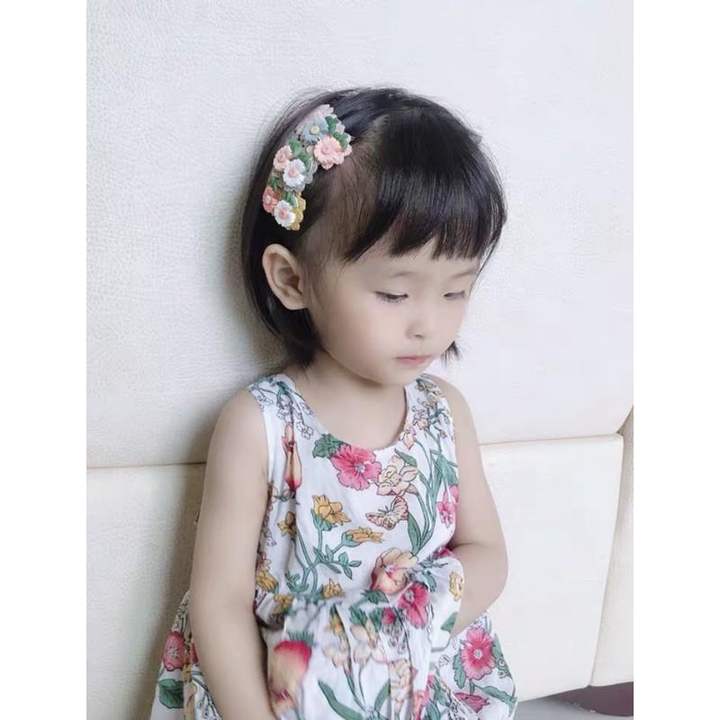 針織刺毛線髮夾 布藝髮夾 泫雅風針織花朵髮夾 手工編織劉海夾邊夾 ins可愛兒童毛線bb夾 一字夾 碎髮夾 頂夾 側邊夾-細節圖4