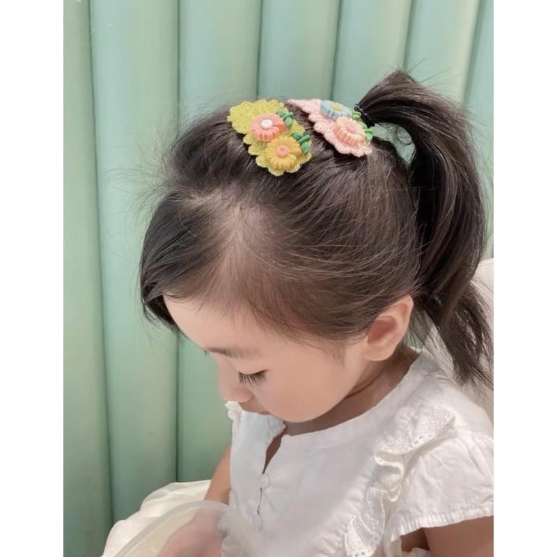 針織刺毛線髮夾 布藝髮夾 泫雅風針織花朵髮夾 手工編織劉海夾邊夾 ins可愛兒童毛線bb夾 一字夾 碎髮夾 頂夾 側邊夾-細節圖7