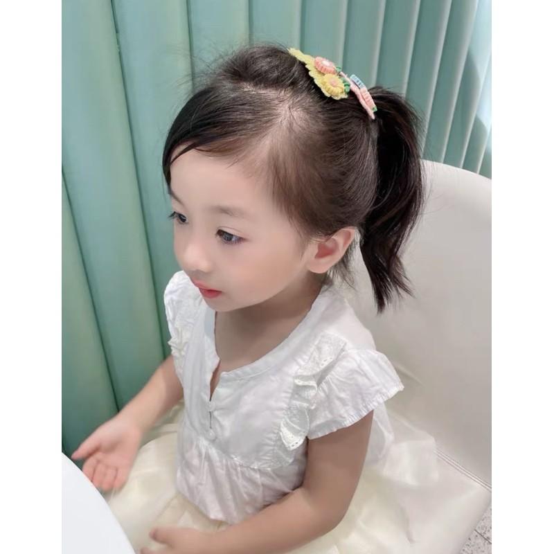 針織刺毛線髮夾 布藝髮夾 泫雅風針織花朵髮夾 手工編織劉海夾邊夾 ins可愛兒童毛線bb夾 一字夾 碎髮夾 頂夾 側邊夾-細節圖9