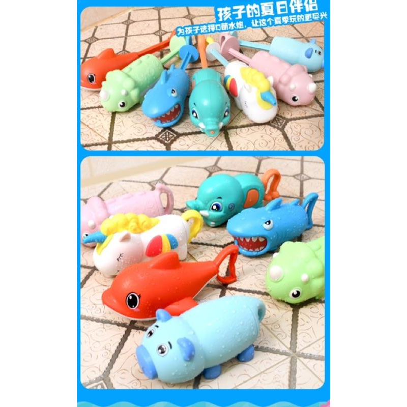 2020新款 抽拉式水槍/ $100洗澡玩具 兒童水槍 鱷魚鯊魚抽壓式水槍 水炮 蜘蛛人水槍 麵包超人水槍 兒童玩水槍-細節圖3
