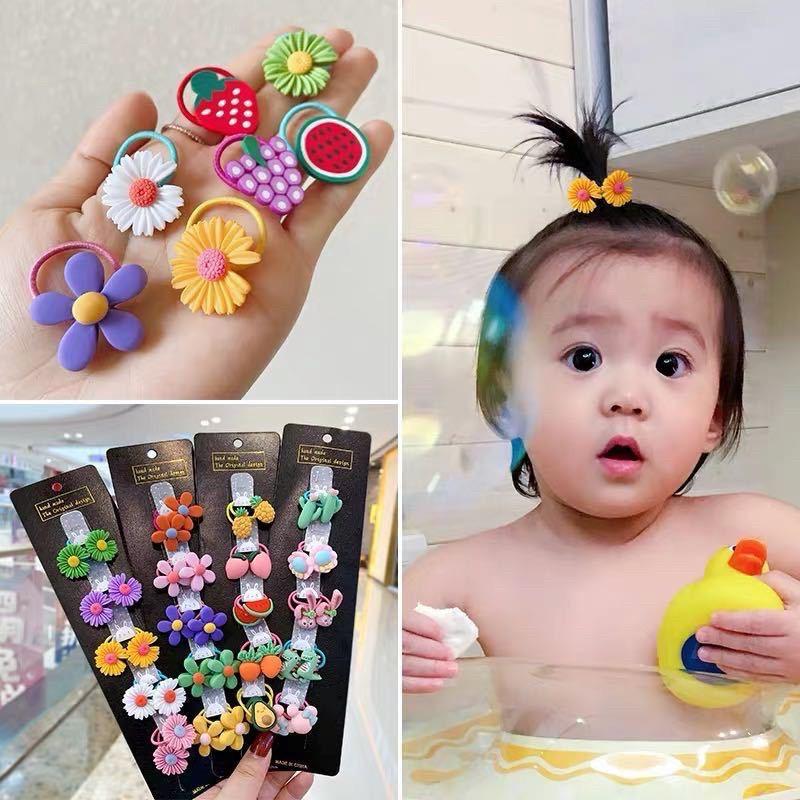 飾品-10條價錢）女童手指圈 獨角獸髮繩 泫雅花小號橡皮筋女童頭繩不傷發頭飾 寶寶髮圈 嬰兒手指髮圈 兒童髮繩-細節圖3
