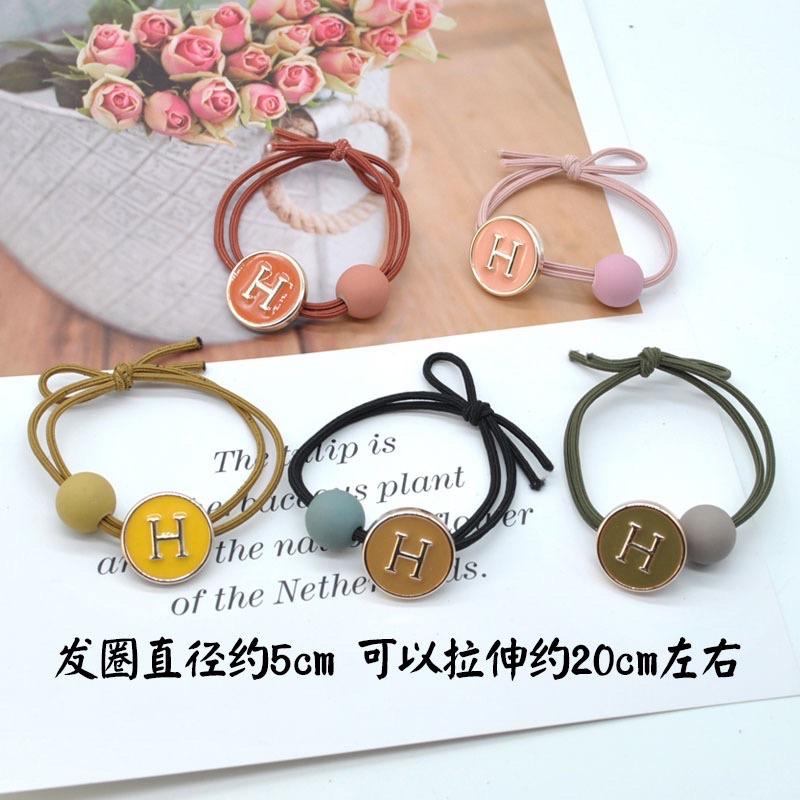 台灣現貨 特價 H字母髮繩 配件加分 字母髮圈 新款韓版頭繩字母發圈簡約百搭發繩扎馬尾髮繩-細節圖3