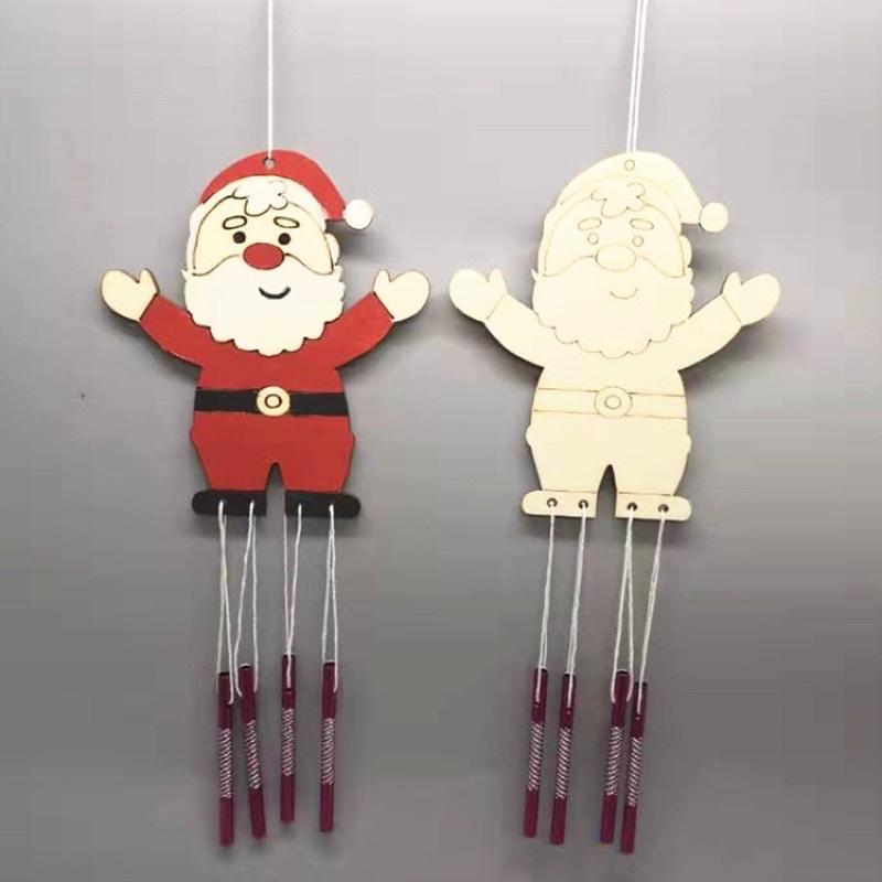 聖誕節慶-木質風鈴 聖誕風鈴 木質玩具 兒童自製作手工DIY木質塗色風鈴掛飾木質風鈴 聖誕風鈴幼兒園禮物 手作 手工-細節圖7