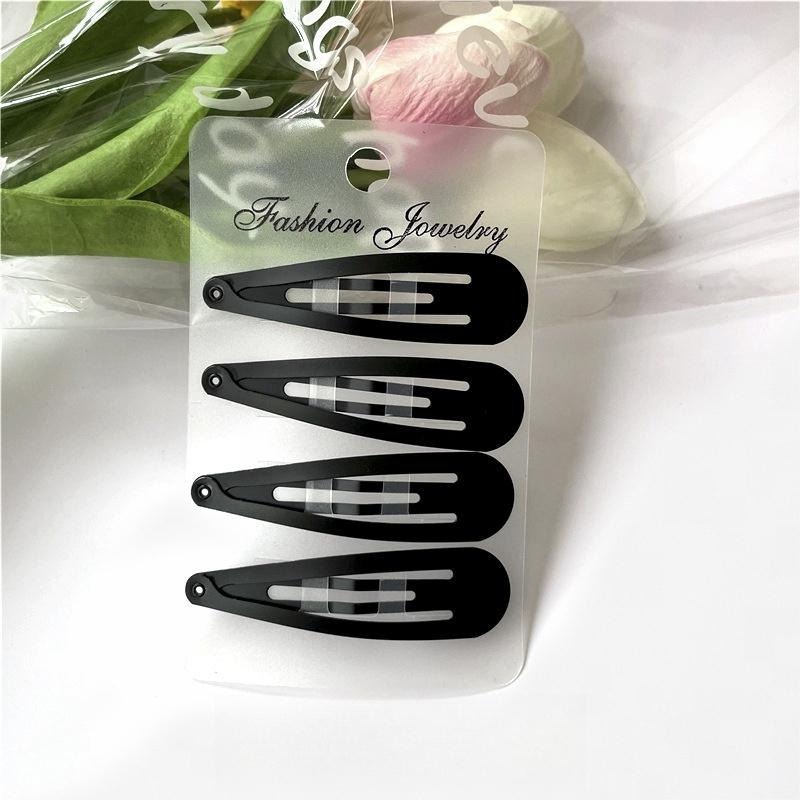 🔴台灣現貨+發票 BB夾 4入水滴夾 髮夾 髮飾 劉海夾 碎髮夾 卡子烤漆髮夾 黑色髮夾 黑色水滴夾-細節圖7