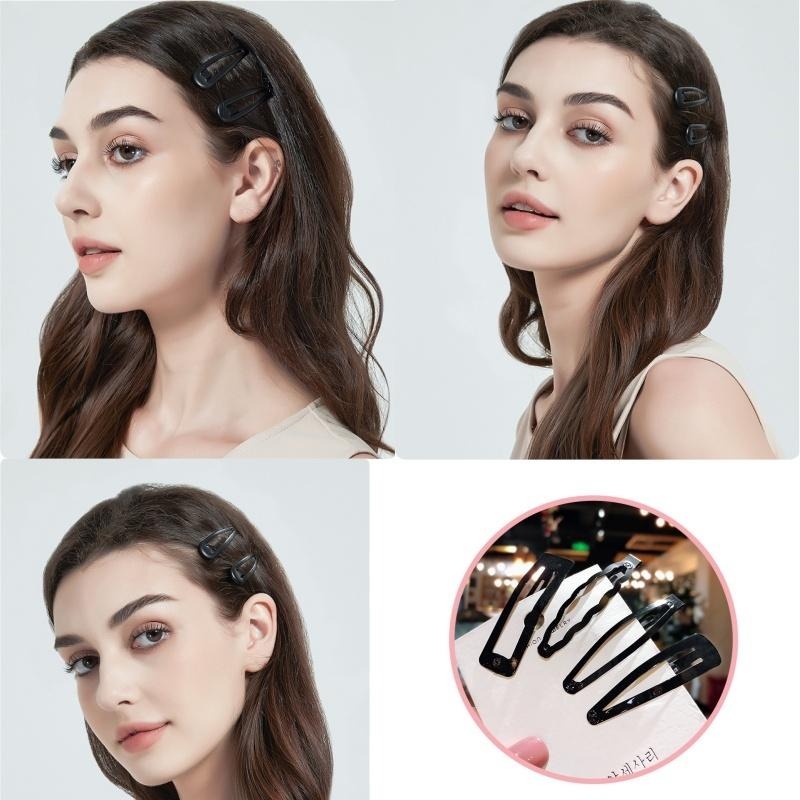 🔴台灣現貨+發票 BB夾 4入水滴夾 髮夾 髮飾 劉海夾 碎髮夾 卡子烤漆髮夾 黑色髮夾 黑色水滴夾-細節圖8