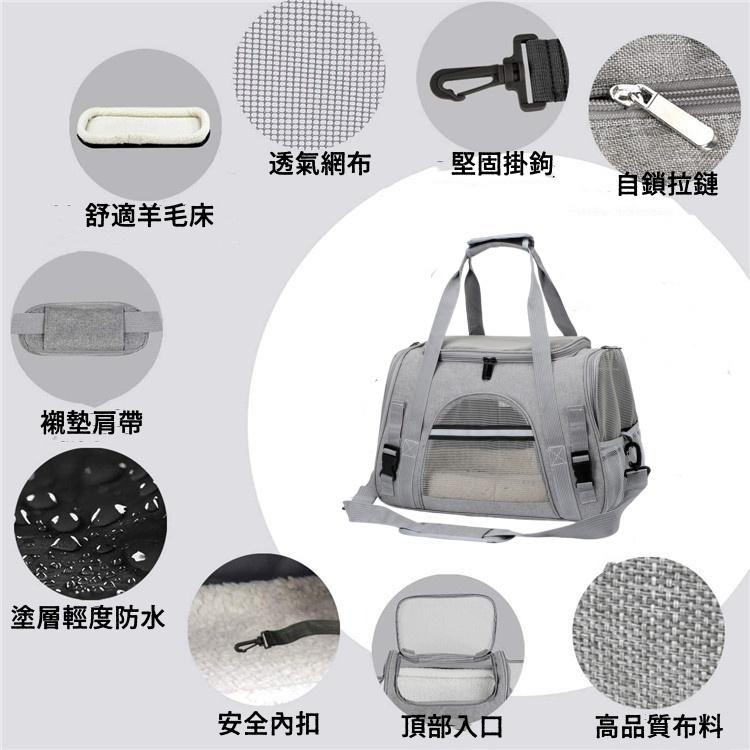 🔴台灣現貨+發票 寵物外出包 寵物包 贈睡墊 寵物便攜外出單肩包 透氣手提貓包 可折疊寵物斜跨包 寵物背包 狗背包-細節圖7
