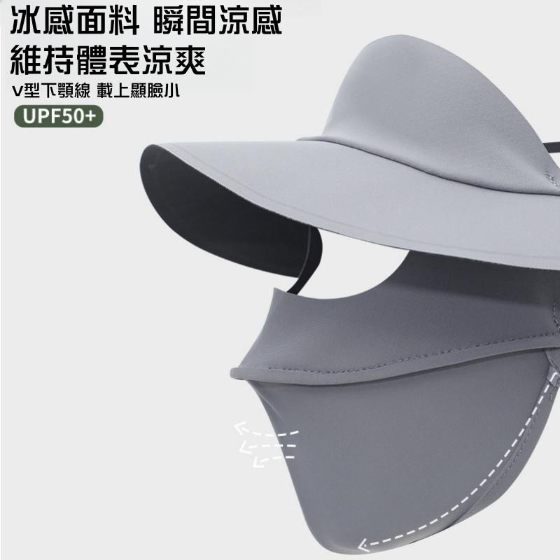 🔴台灣現貨+發票 防曬面罩 冰絲遮陽帽 二合一遮陽帽 抗UV空頂帽 防曬帽 遮陽帽女 戶外防曬面罩全臉 口罩 面罩-細節圖4