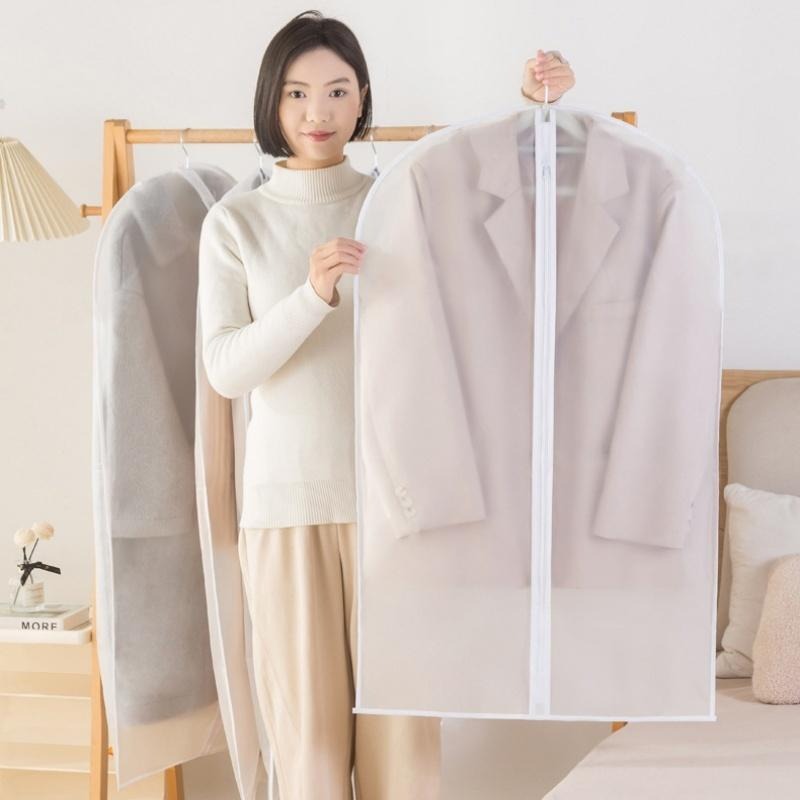 🔴台灣現貨+發票 衣物防塵套 加厚拉鏈款 衣服防塵袋 衣物防塵罩 加厚衣物防塵套 透明衣服防塵套 衣物收納袋 大衣防塵袋-細節圖4