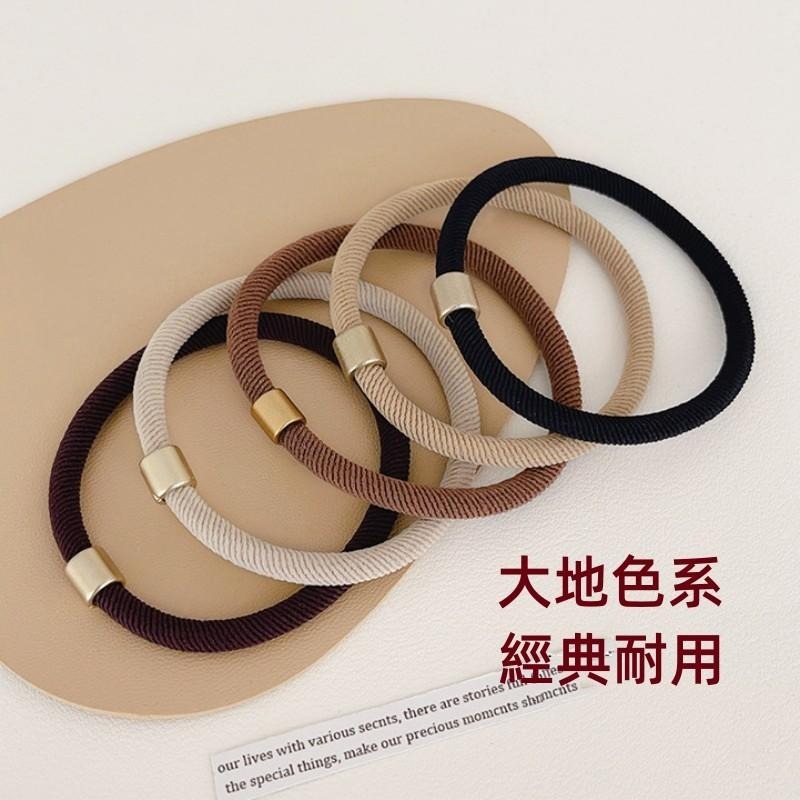 🔴台灣現貨+發票 韓國髮圈 大地色 髮圈 韓系百搭彈力髮繩 綁頭髮 馬尾 甜美 髮束 高彈力髮繩 基礎款 髮飾-細節圖4