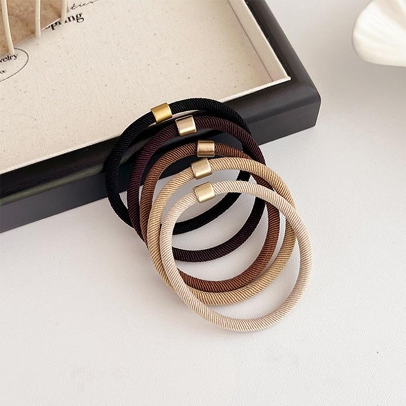 🔴台灣現貨+發票 韓國髮圈 大地色 髮圈 韓系百搭彈力髮繩 綁頭髮 馬尾 甜美 髮束 高彈力髮繩 基礎款 髮飾-細節圖7