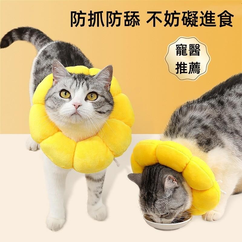 🔴台灣現貨+發票 寵物伊麗莎白項圈頭套 太陽花 防舔防咬 羞恥圈 貓狗通用 防舔咬頭套 寵物頭套 寵物羞恥圈-細節圖2