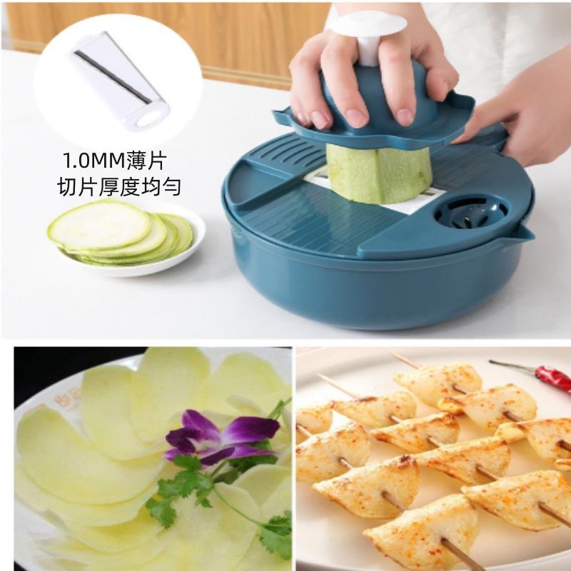 🔴台灣現貨+發票 多功能切菜器 廚房用品切絲器 土豆絲切絲器 土豆擦絲器 傢用廚房切片器 傢用蘿蔔刨絲神器 蘿蔔刨絲器-細節圖6