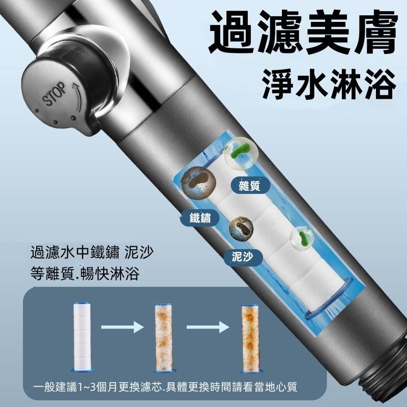 🔴台灣現貨+發票【增壓過濾蓮蓬頭】蓮蓬頭 按摩蓮蓬頭 蓮蓬頭 花灑蓮蓬頭 加壓過濾蓮蓬頭 出水三擋 一鍵止水 濾芯-細節圖4