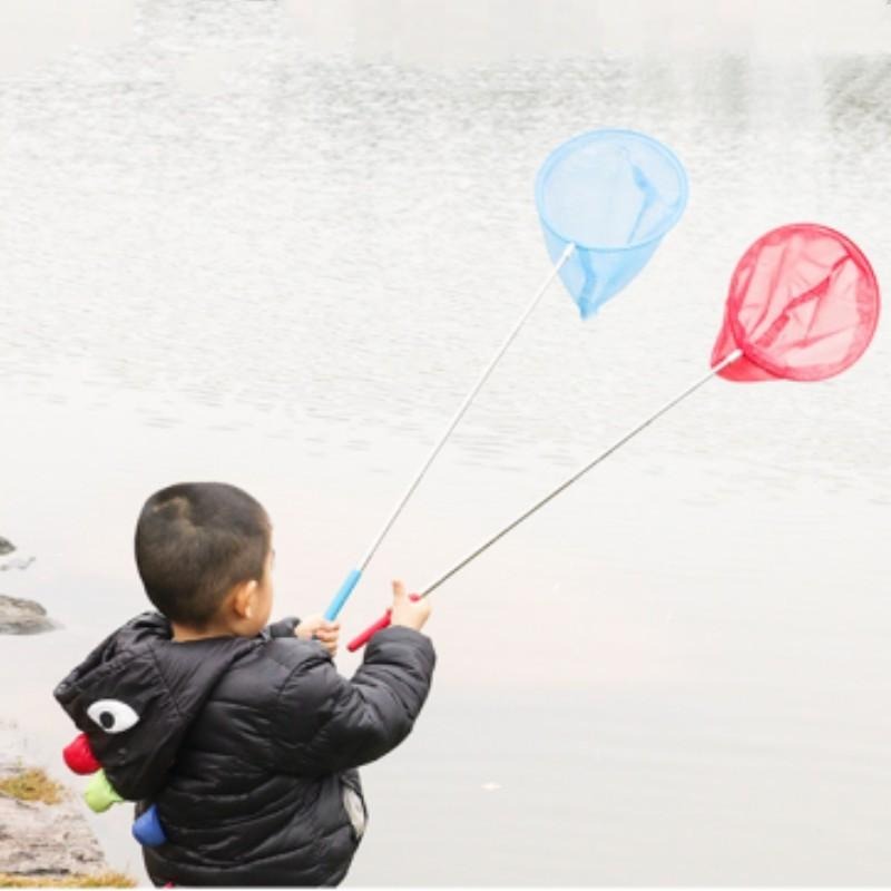 🔴台灣現貨+發票 五節伸縮捕蟲網 圓型撈魚網 戶外昆蟲網 捕蝴蝶 捕蝶網 抓蝦網 不銹鋼伸縮撈網 漁網 撈魚網子 漁具-細節圖2