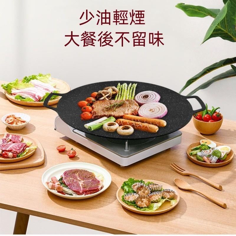 🔴現貨 韓式麥飯石烤盤 露營烤盤 麥飯石烤肉盤 韓式烤盤 燒烤盤 不沾烤盤 卡式爐烤盤 烤肉盤-細節圖2