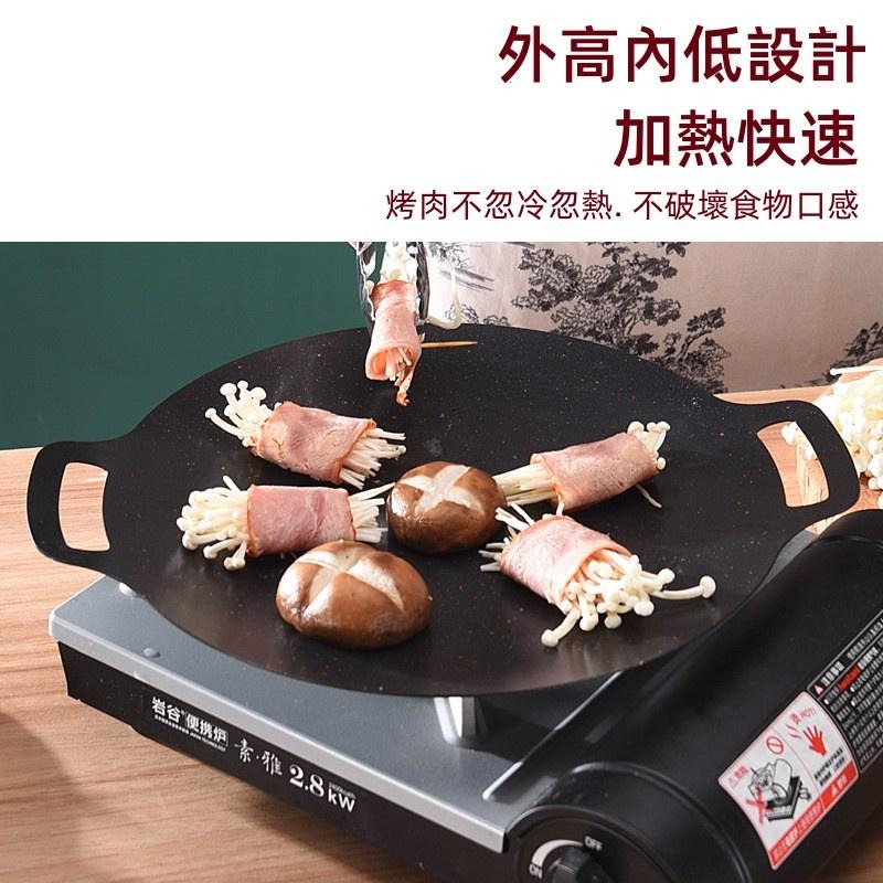 🔴現貨 韓式麥飯石烤盤 露營烤盤 麥飯石烤肉盤 韓式烤盤 燒烤盤 不沾烤盤 卡式爐烤盤 烤肉盤-細節圖4