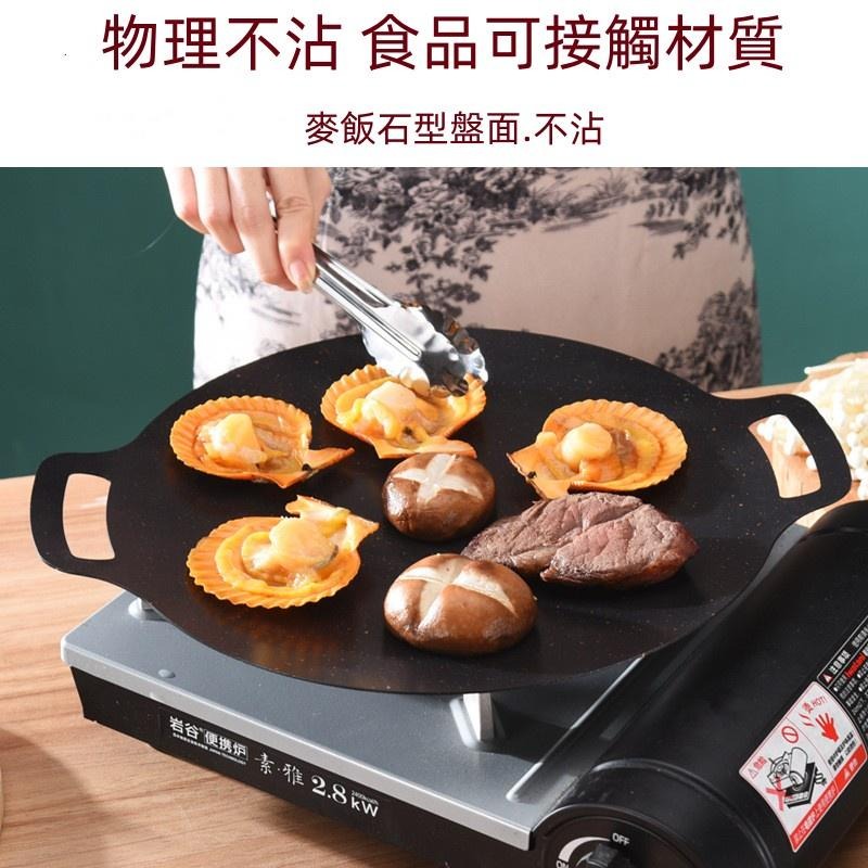 🔴現貨 韓式麥飯石烤盤 露營烤盤 麥飯石烤肉盤 韓式烤盤 燒烤盤 不沾烤盤 卡式爐烤盤 烤肉盤-細節圖5