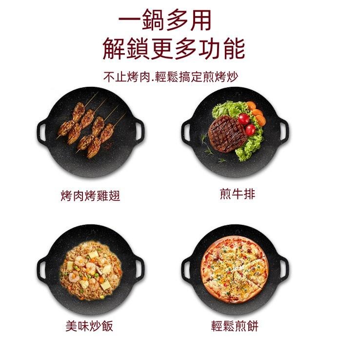 🔴現貨 韓式麥飯石烤盤 露營烤盤 麥飯石烤肉盤 韓式烤盤 燒烤盤 不沾烤盤 卡式爐烤盤 烤肉盤-細節圖8
