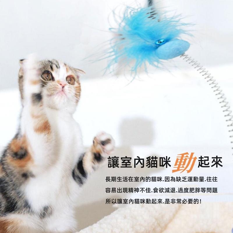 🔴現貨 吸盤式帶彈簧毛絨羽毛 吸盤羽毛鈴鐺 貓玩具 羽毛玩具 逗貓棒 貓玩具 寵物-細節圖2