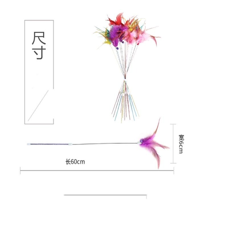 🔴現貨【逗貓棒】鋼絲羽毛鈴鐺逗貓棒 鈴鐺逗貓棒 鈴鐺逗貓棒 逗貓玩具 逗貓棒 貓玩具 寵物用品 寵物玩具-細節圖9