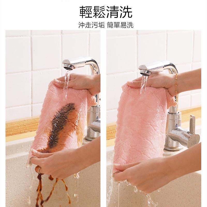 🔴現貨【珊瑚絨抹布】菜瓜布 加厚 不沾油 不掉毛 洗碗布 超吸水 百潔布 抹布 擦手布 擦手巾 雙面雙色 抹布 擦車布-細節圖6