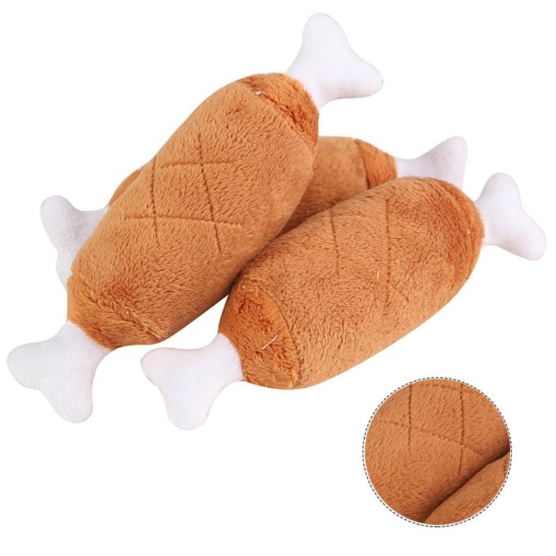 🔴現貨【雞腿發聲玩具】 寵物發聲絨骨頭玩具 貓玩具 狗玩具 啃咬玩具 磨牙玩具 貓咪玩具 狗狗玩具 發聲玩具 玩具-細節圖2